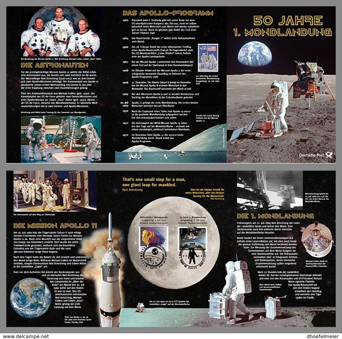 BRD GERMANY 2019 MNH 1st Moon Landing 1. Mondlandung 1er Alunissage Erinnerungsblatt - OFFICIAL ISSUE - DH1938 - Europe