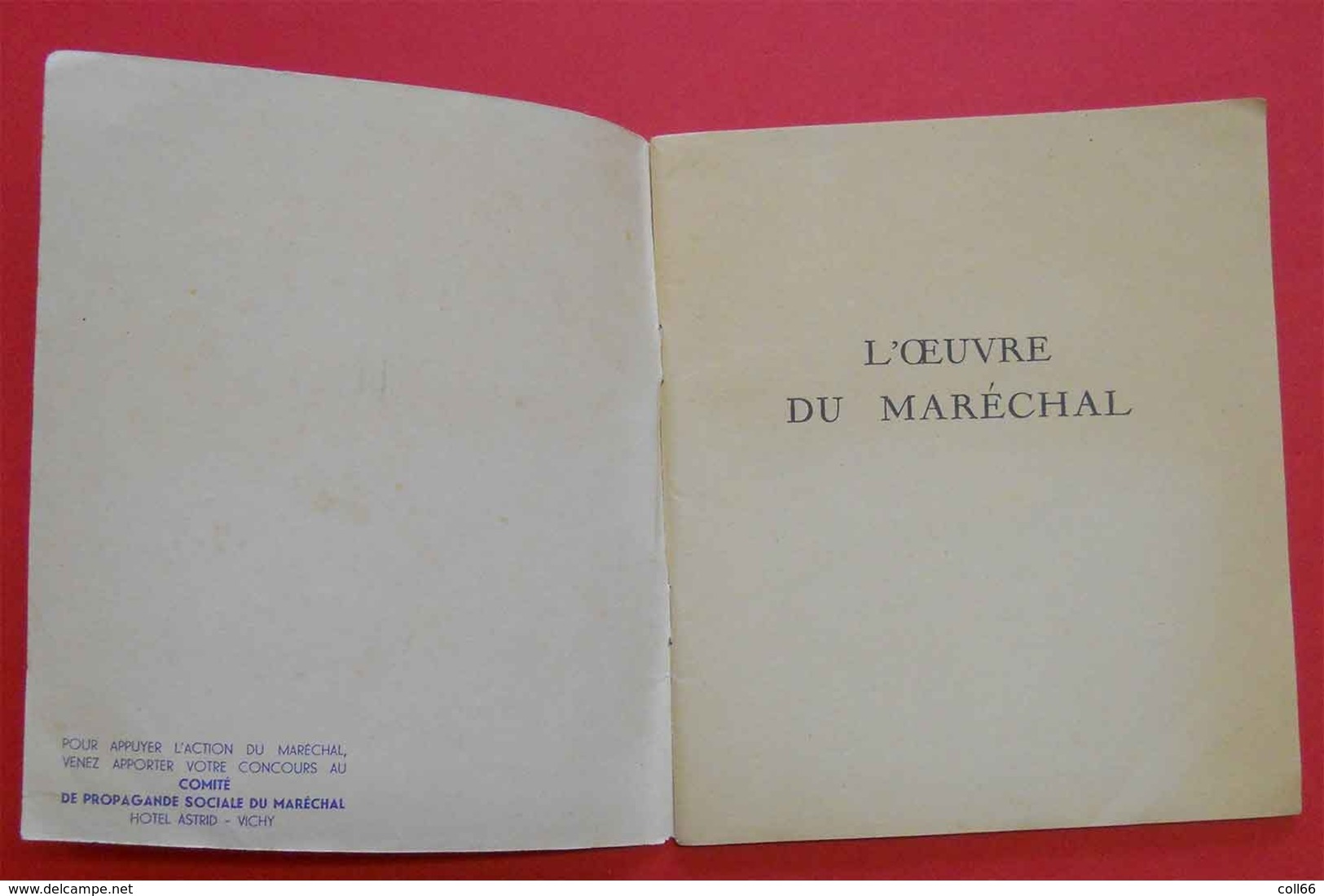 Ww2 Propagande 1941 L'Oeuvre Du Maréchal Pétain Francisque Edition Presses De L'Imprimerie Régionale - Documents