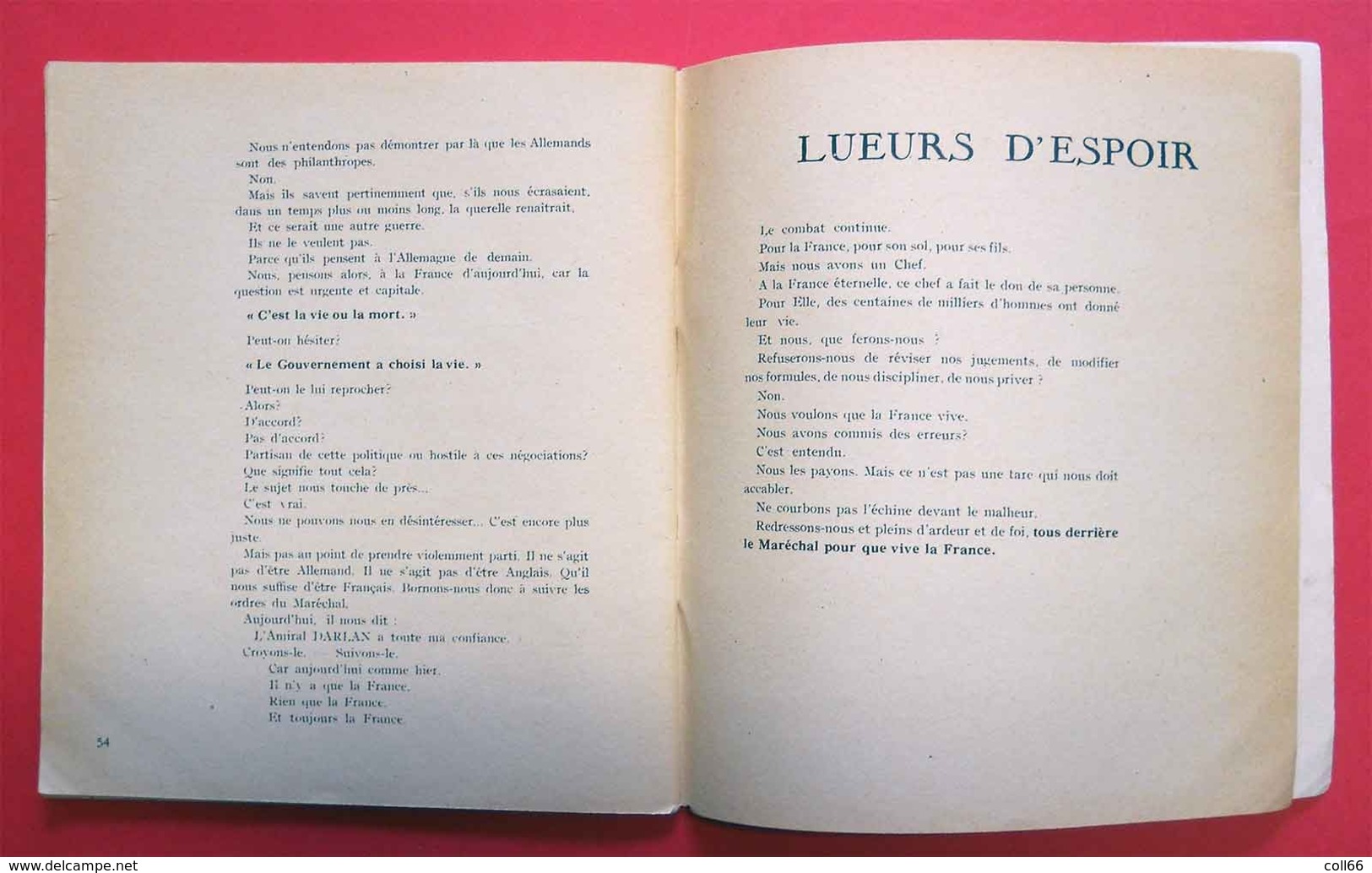 Ww2 Propagande 1941 L'Oeuvre Du Maréchal Pétain Francisque Edition Presses De L'Imprimerie Régionale - Documents