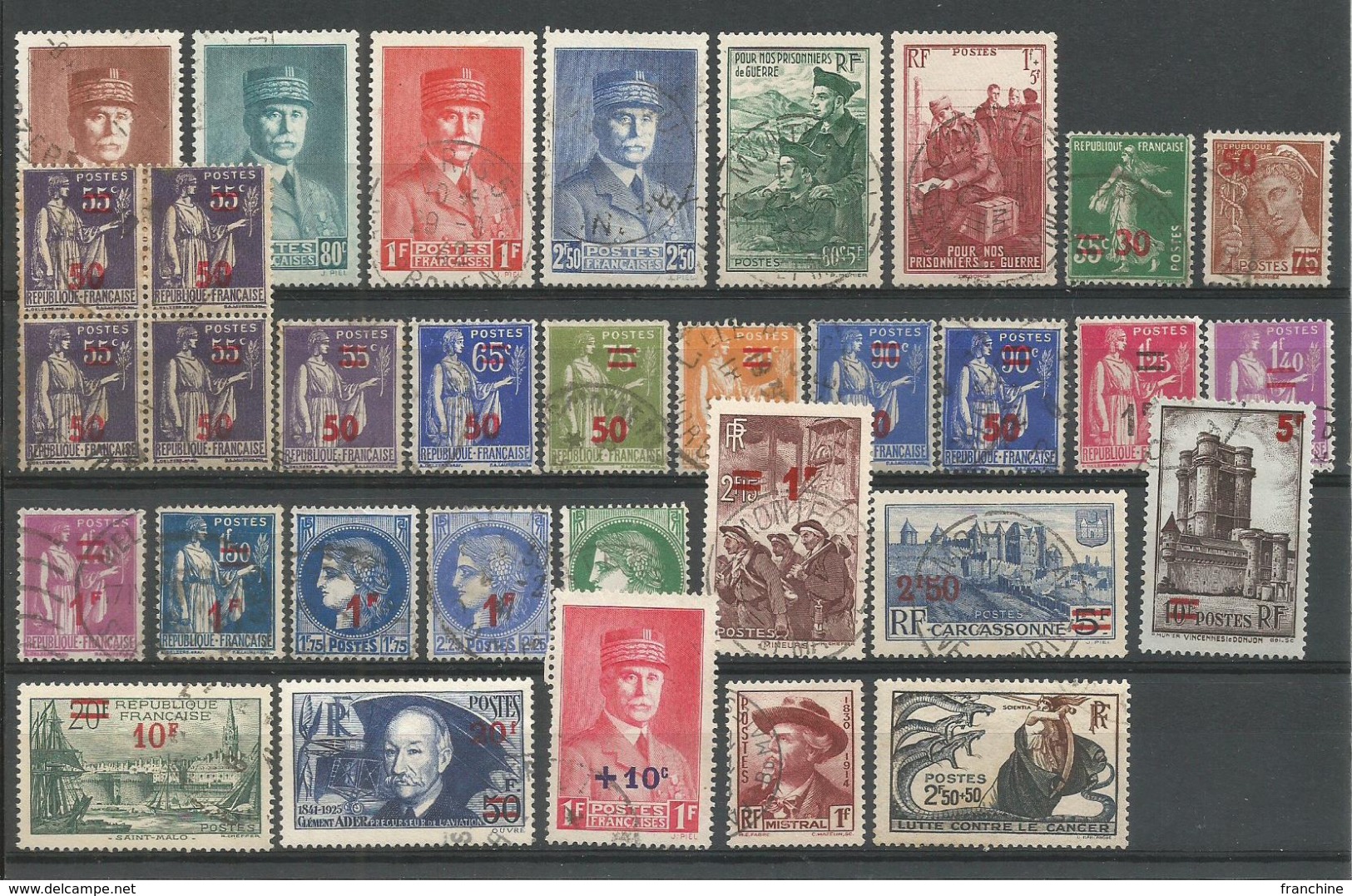 1941- N° 470 à 537oblitérés (o) - ANNEE COMPLETE 70 Timbres + CADEAUX - 1940-1949