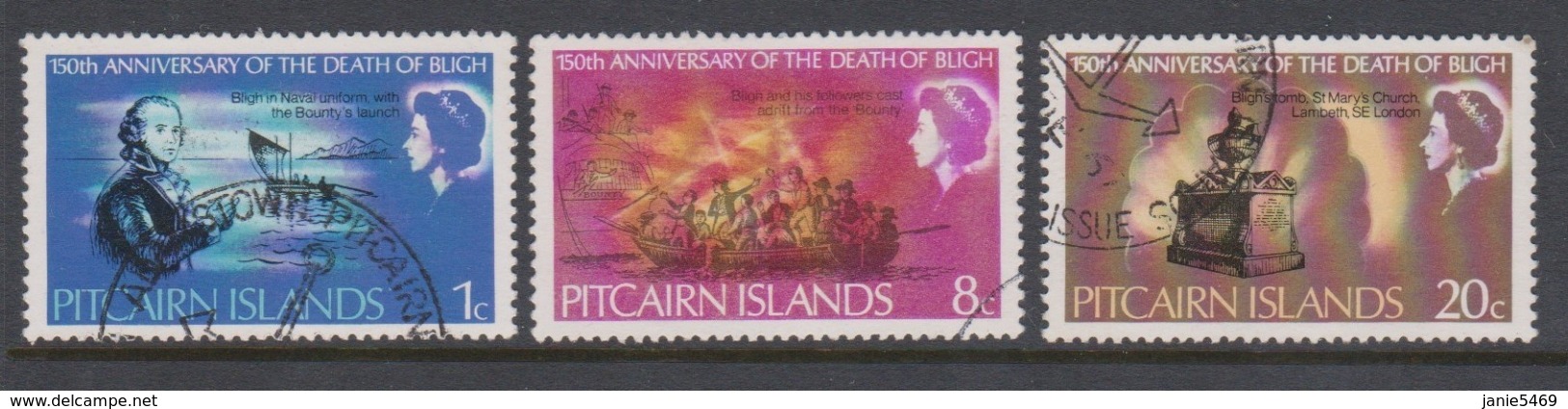 Pitcairn Islands  Scott 85-87 1967 Admiral Bligh,used - Pitcairn Islands