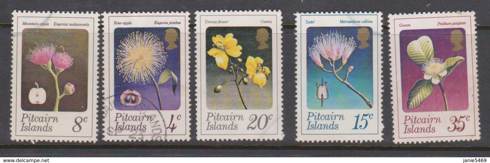 Pitcairn Islands  Scott 130-134 1973 Flowers,used - Pitcairn Islands