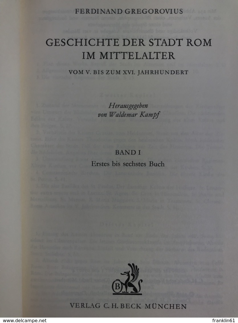 Geschichte Der Stadt Rom Im Mittelalter : Band 1 Bis 4 KOMPLETT. - 4. 1789-1914