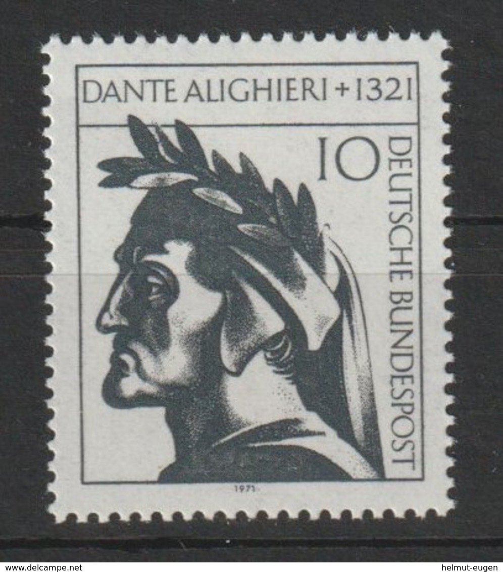 MiNr. 693 Deutschland Bundesrepublik Deutschland 1971, 3. Sept. 650. Todestag Von Dante Alighieri. - Ungebraucht