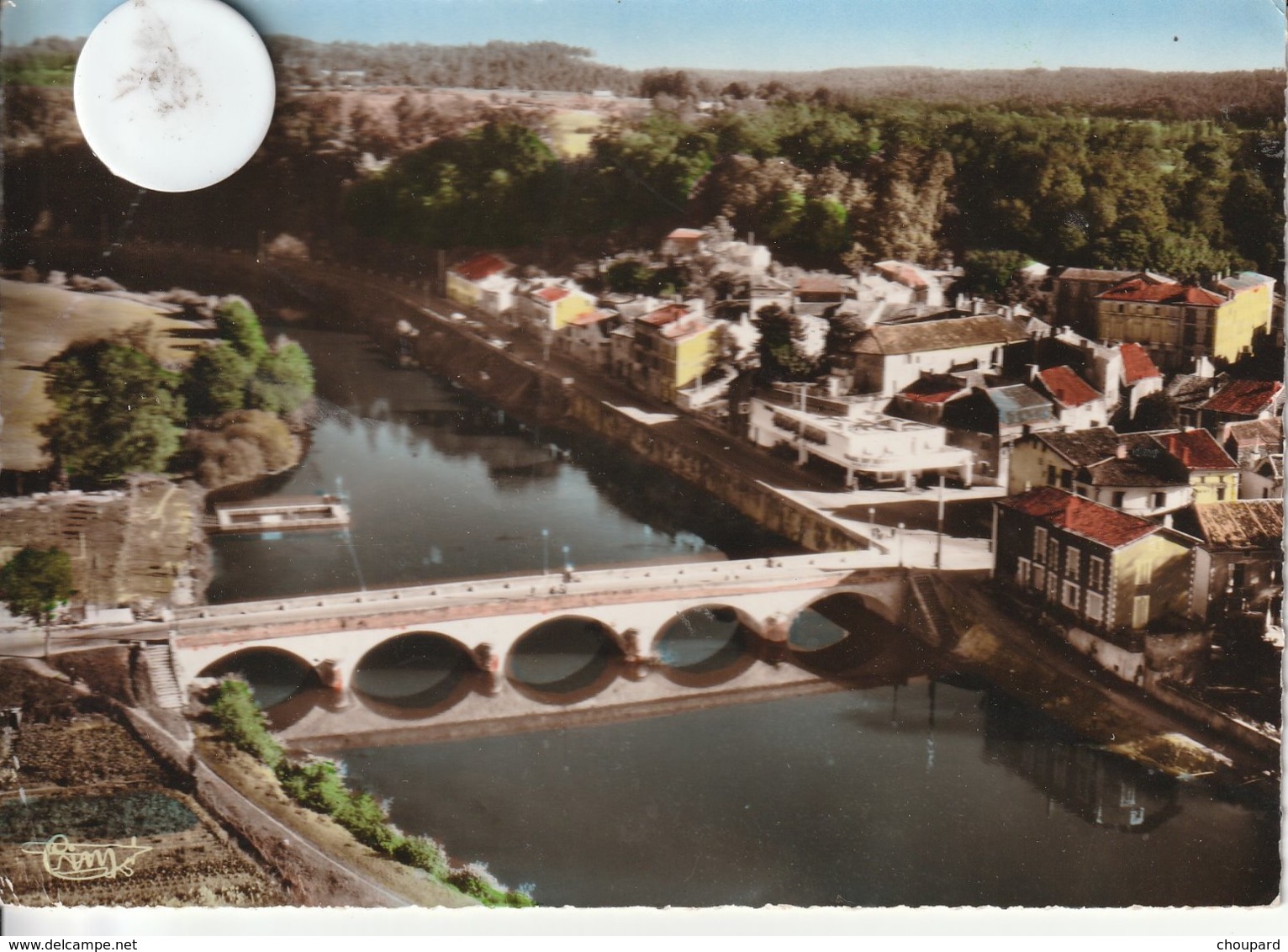 24 - Très Belle Carte Postale Semi Moderne Dentelée De  MUSSIDAN  Vue Aérienne - Mussidan