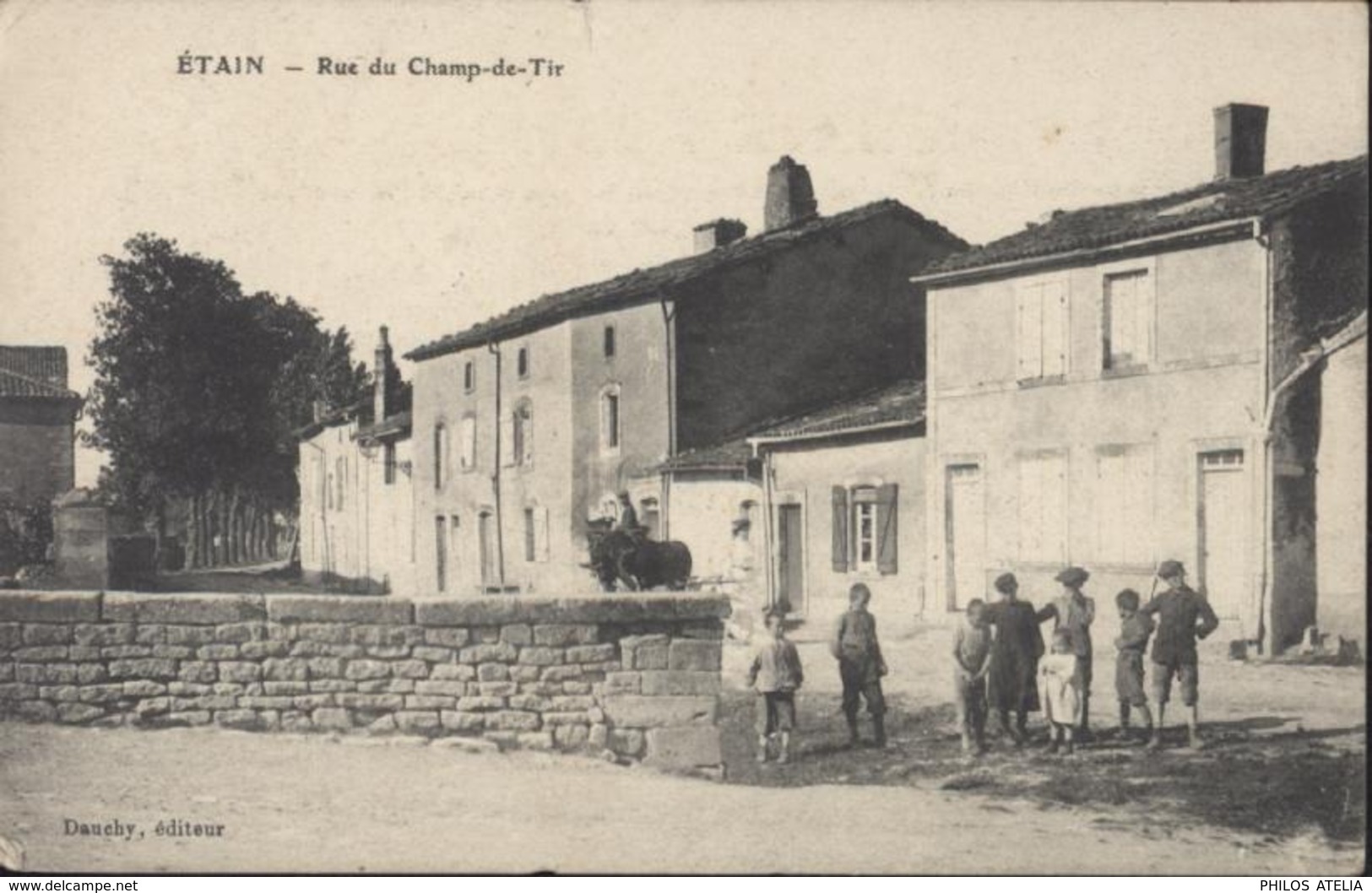 CPA Etain Rue Du Champ De Tir Dauchy éditeur Cachet Lieu De Destination Envahi + Régiment ? D'infanterie Guerre 14 - Etain