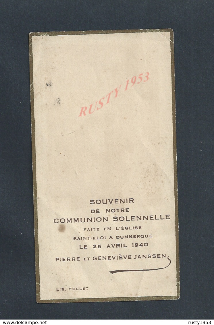 IMAGE RELIGIEUSE DE PIERRE & GENEVIEVE JANSEN SAINT ELOI À DUNKERQUE : - Images Religieuses