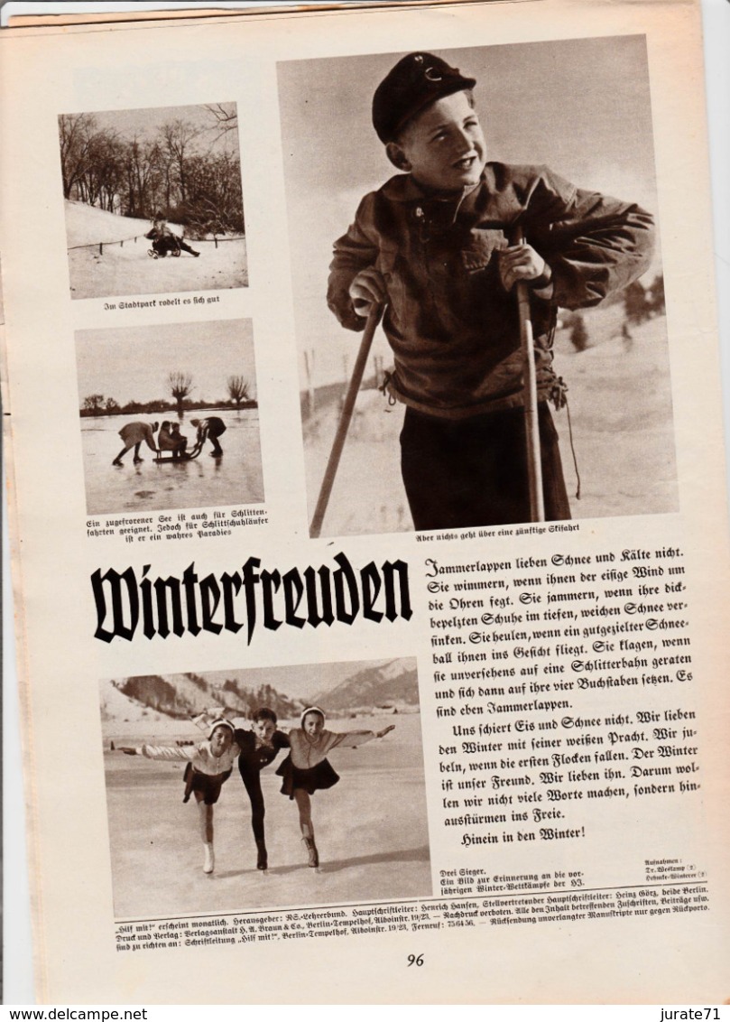 Hilf Mit! Illustrierte Deutsche Schülerzeitung,Heft 3 Von 1938,Hitler-Jugend,HJ - Kids & Teenagers