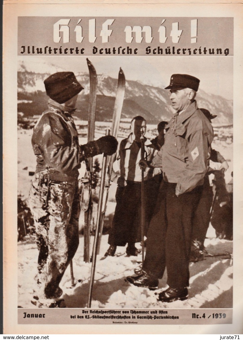 Hilf Mit! Illustrierte Deutsche Schülerzeitung,Heft 4 Von 1939,Hitler-Jugend,HJ - Kids & Teenagers