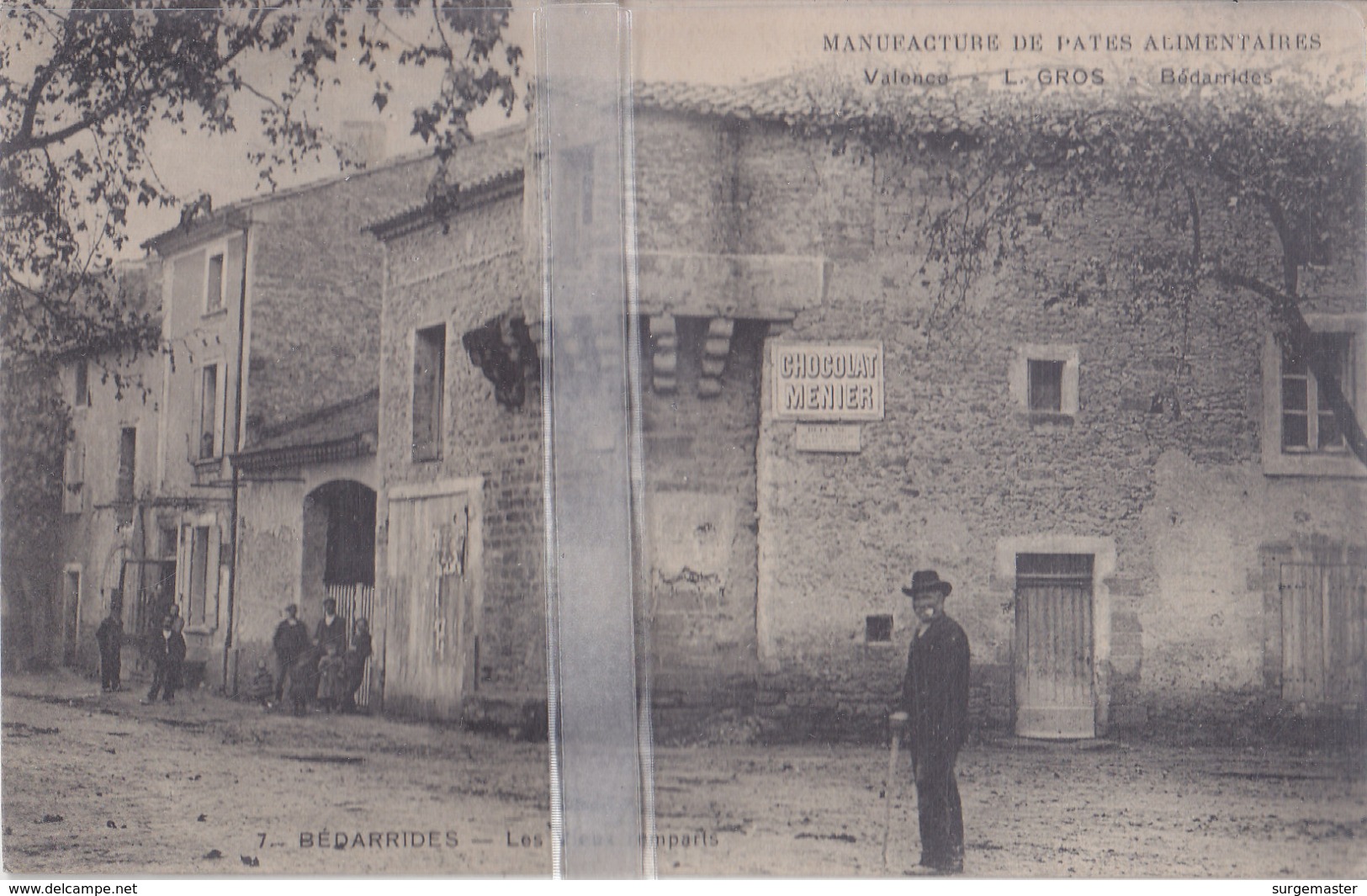 CPA  BEDARRIDES LES VIEUX REMPARTS ( PUB. MANUFACTURE DE PATES ALIMENTAIRES L. GROS VALENCE-BEDARRIDES) - Bedarrides