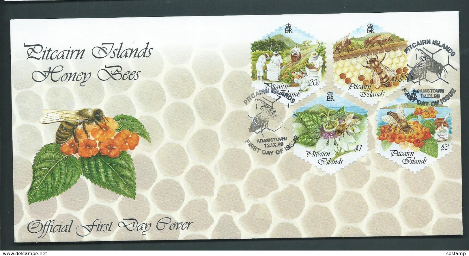 Pitcairn Islands 1999 Honey Bees Self Adhesive Set Of 4 FDC Official Unaddressed - Pitcairn Islands