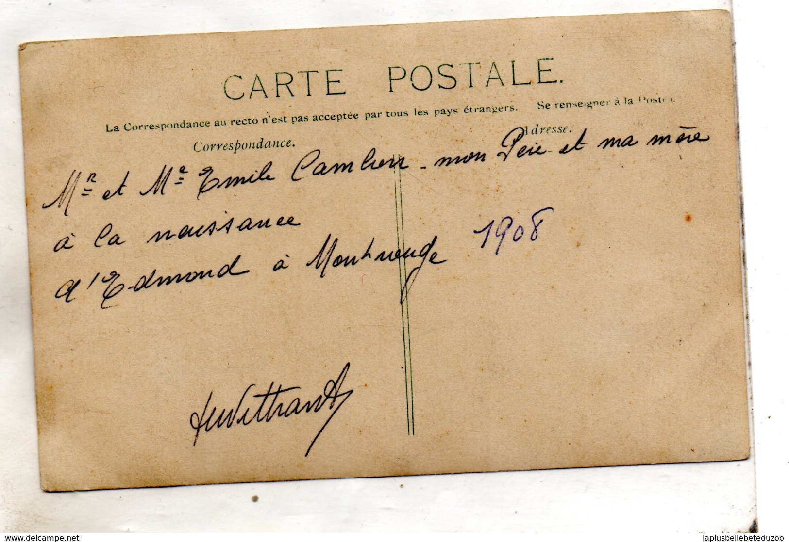 PHOTO  - 92 - GRAND MONTROUGE - Emile CAMBON , Son épouse Et Leur Fils Edmond -   Bistrot 44, Route D'Orléans - 1908 - Personnes Identifiées