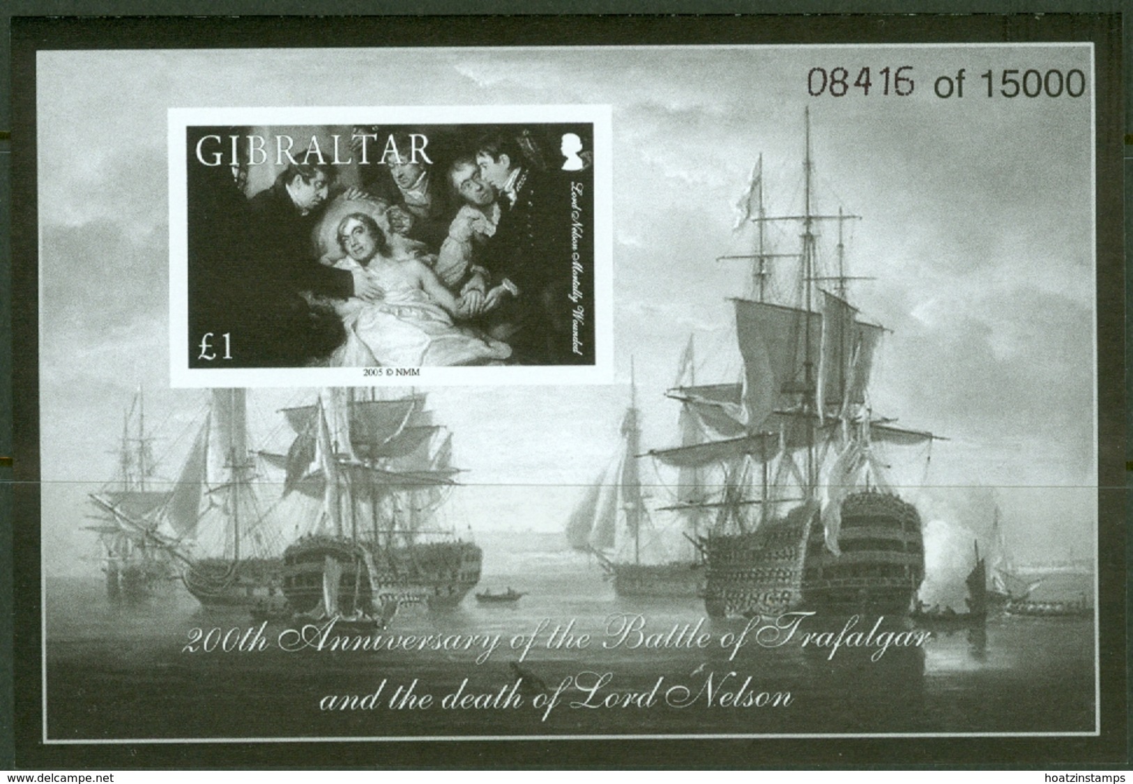 Gibraltar: 2005   Bicentenary Of Battle Of Trafalgar (Series 2)  M/S (x3)  MNH - Gibraltar