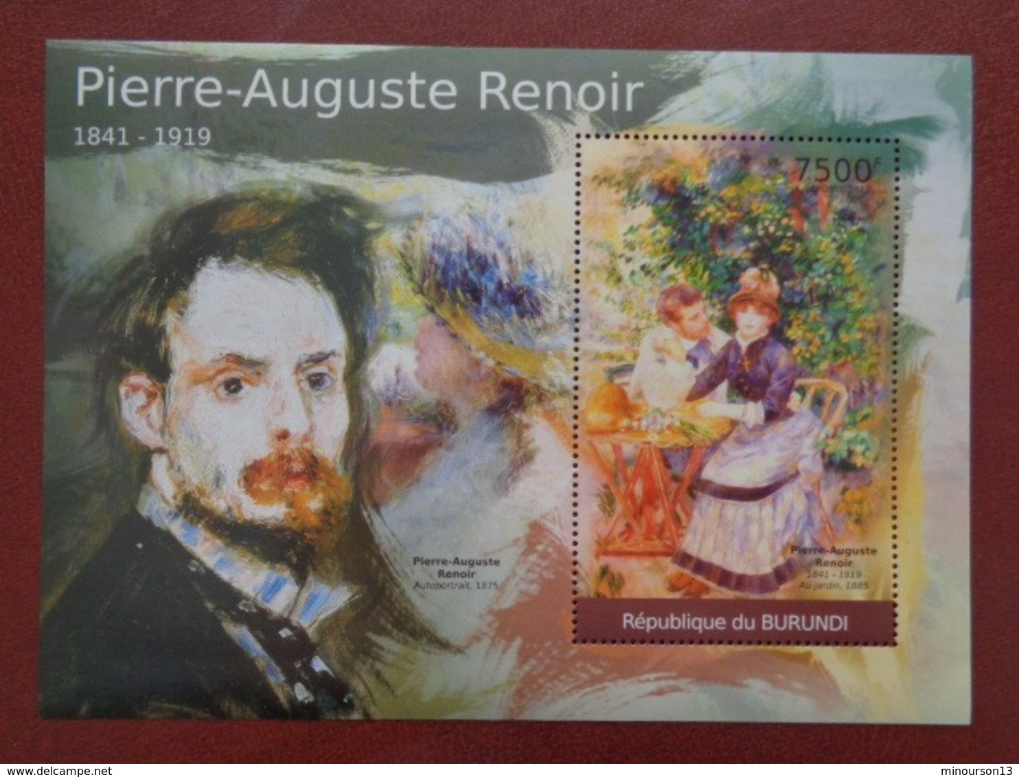 BURUNDI : BLOC 2012, 1 VALEUR ** - PIERRE AUGUSTE RENOIR 1841-1919 - Neufs