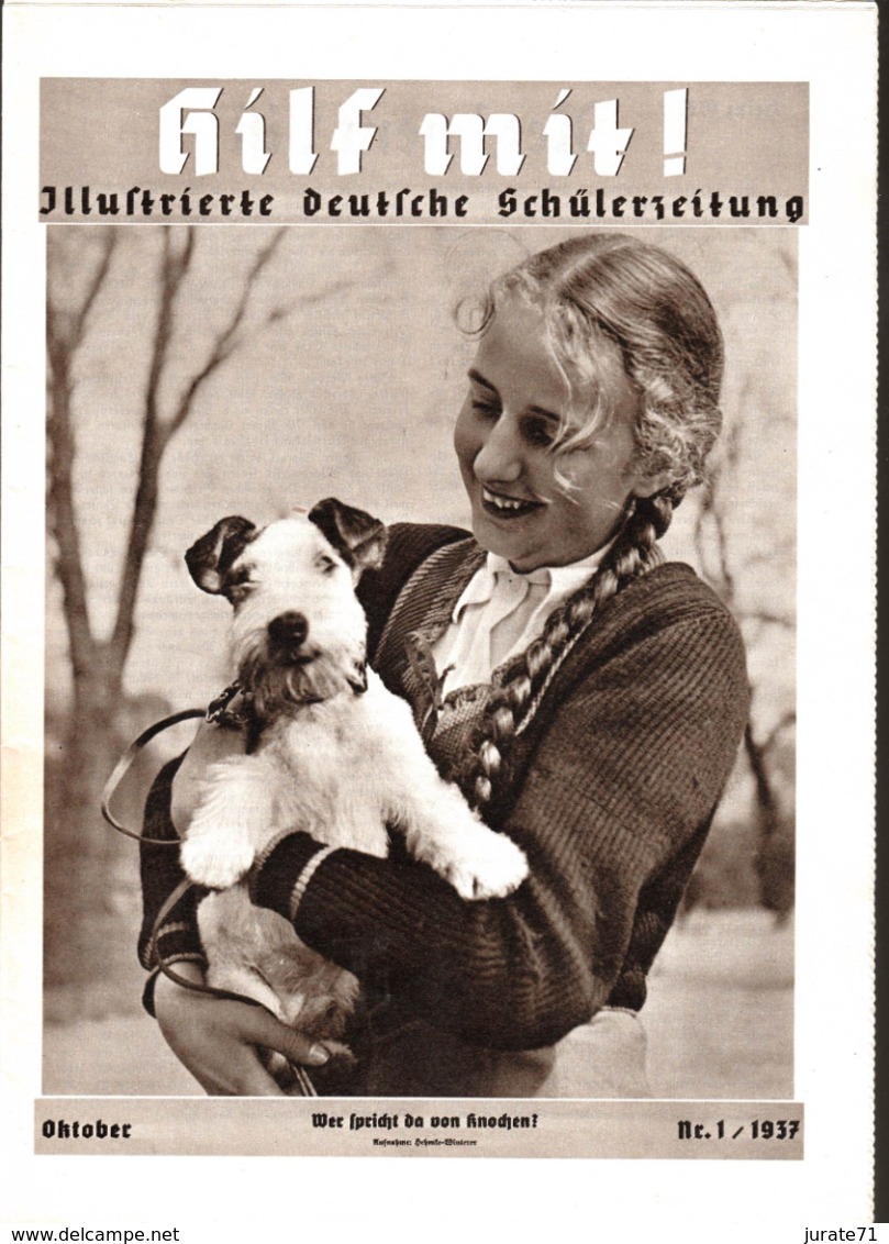 Hilf Mit! Illustrierte Deutsche Schülerzeitung,Heft 1 Von 1937,Hitler-Jugend,HJ,DJ,BDM,Pimpfe - Kids & Teenagers