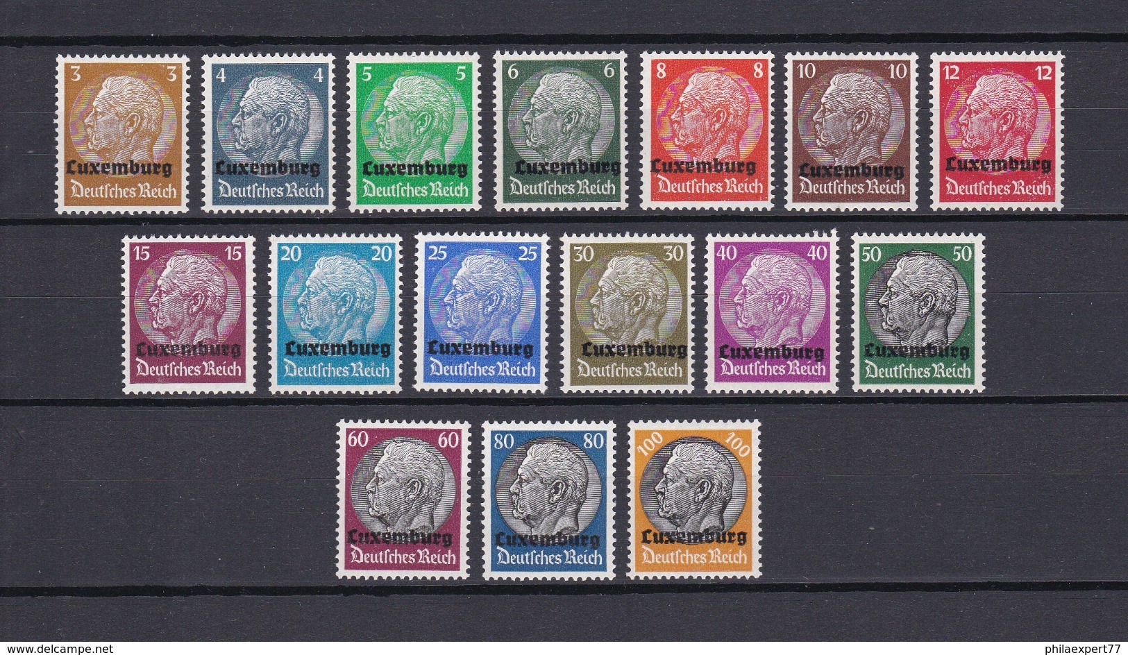 Luxemburg - 1940 - Michel Nr. 1/16 - Postfrisch - 40 Euro - Besetzungen 1938-45