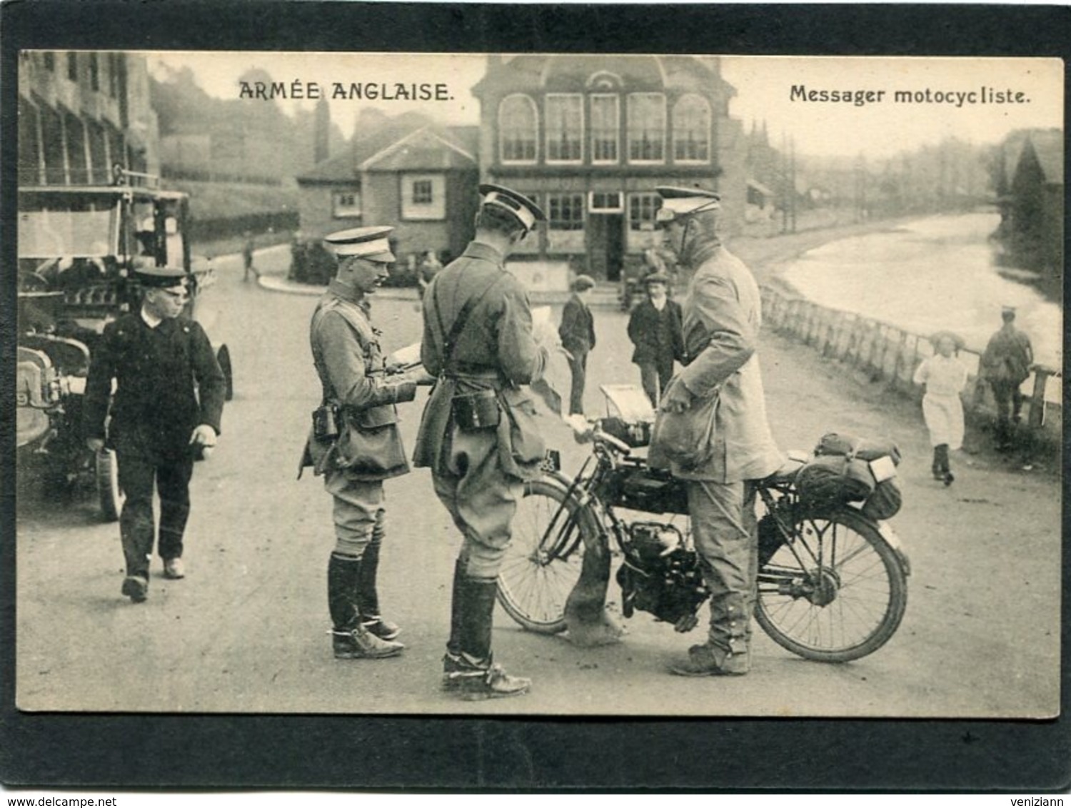 CPA - ARMEE ANGLAISE - Messager Motocycliste, Animé - Guerre 1914-18