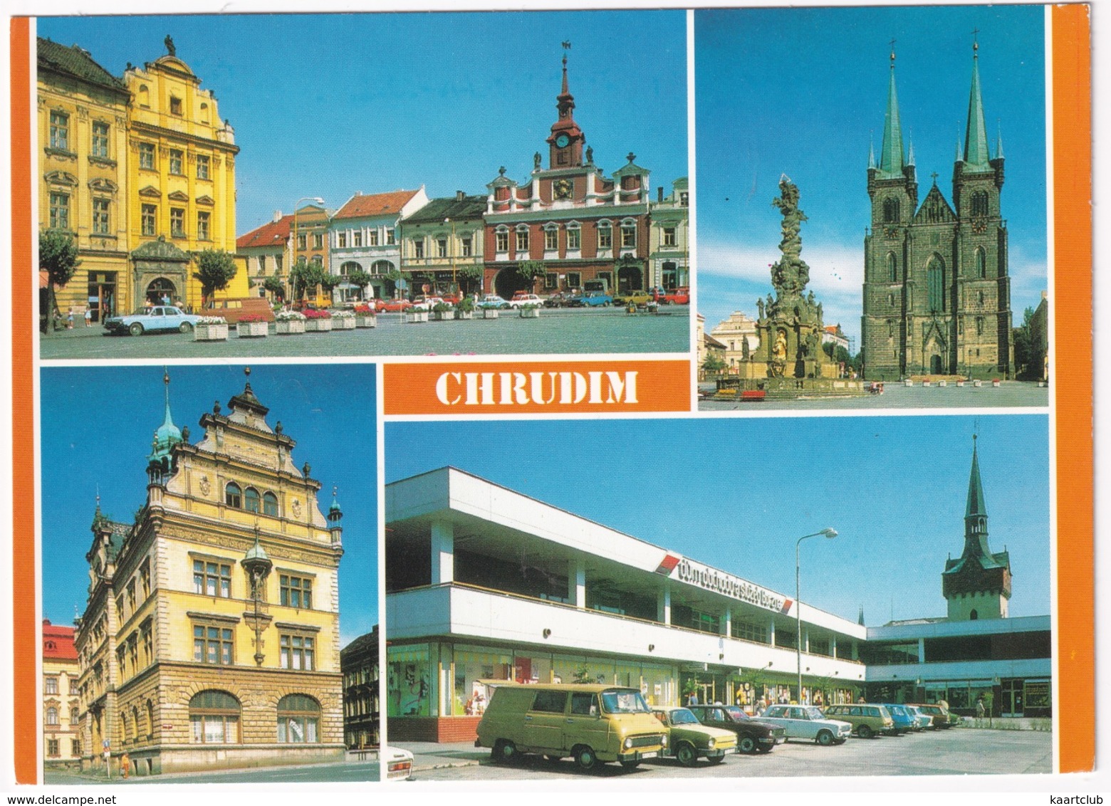 Chrudim: SKODA 1203 KASTENWAGEN / VAN, 100, 120, LADA 1200 - Shopping Centre - Ressel's Square  - (CSSR) - Toerisme