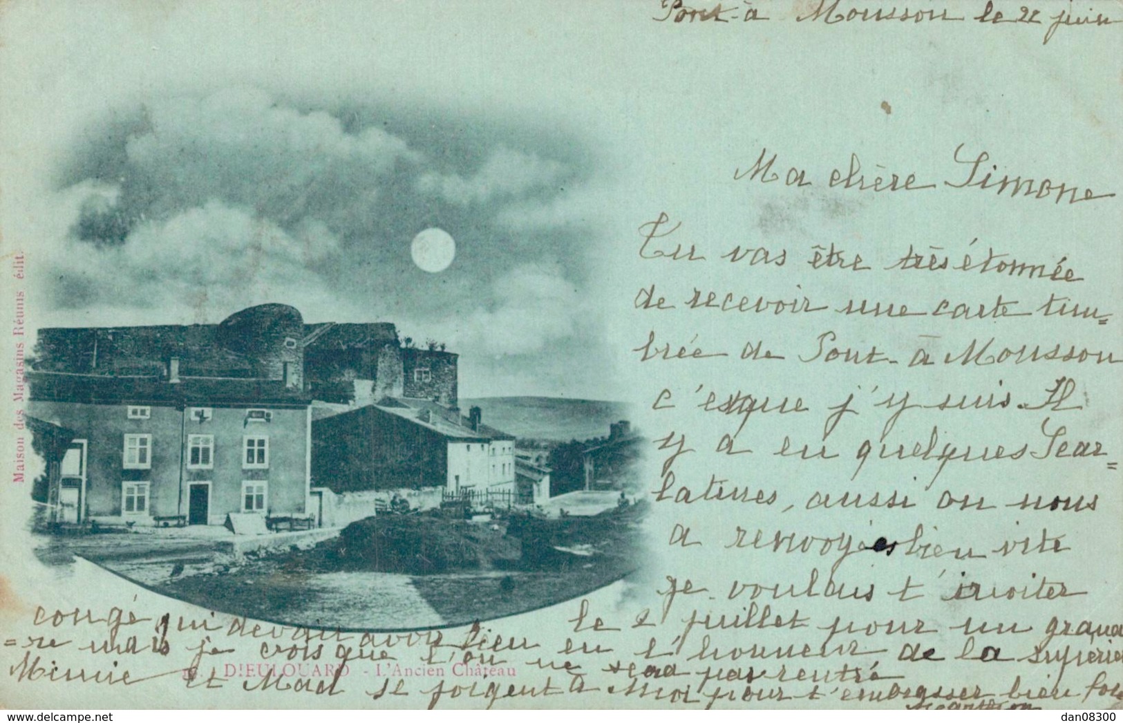 54 DIEULOUARD L'ANCIEN CHATEAU CARTE PRECURSEUR CIRCULEE 1901 - Dieulouard