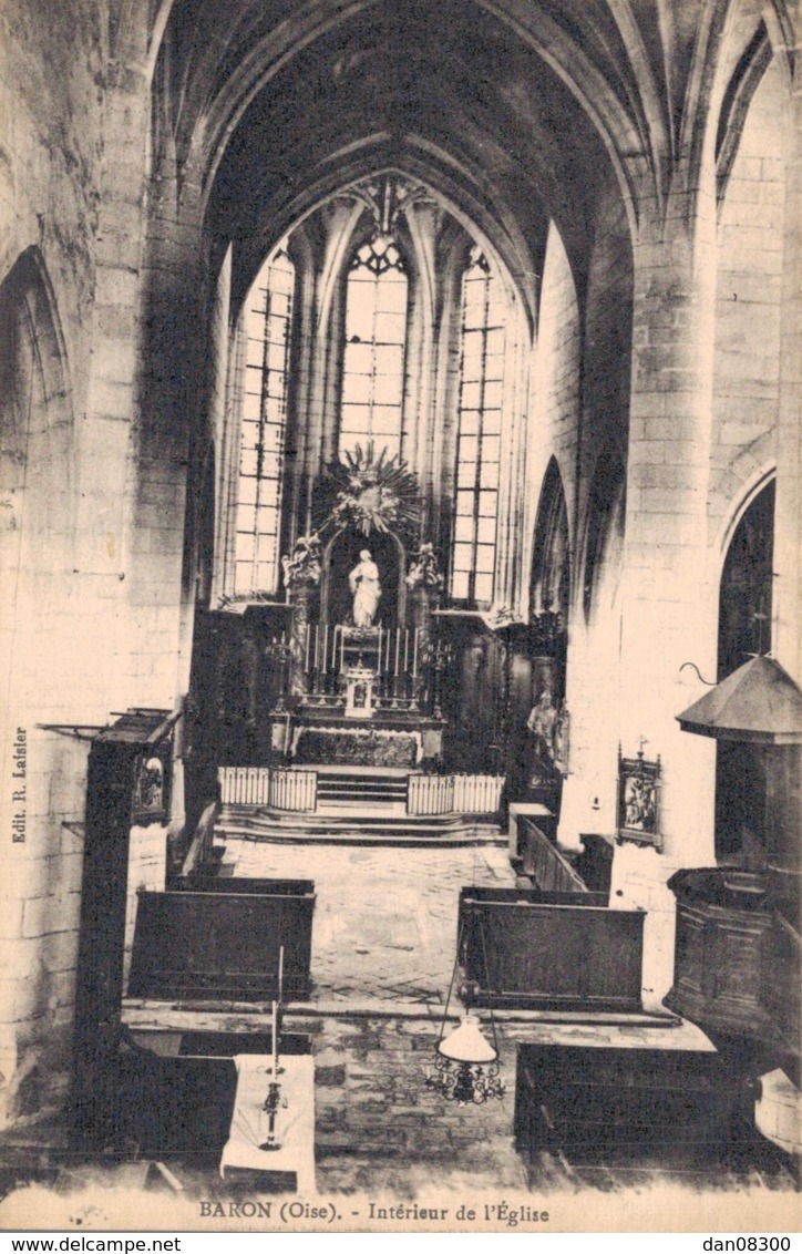 60 BARON INTERIEUR DE L'EGLISE CIRCULEE 1932 - Autres & Non Classés