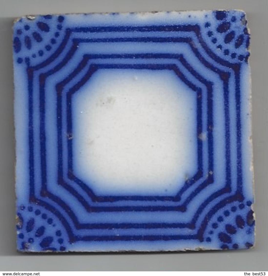 Carreau De Faience  -   Desvres   -   Années ?  -  11.2 X 11.2 Cm  -  Marque Presque Effacée Illisible - Autres & Non Classés