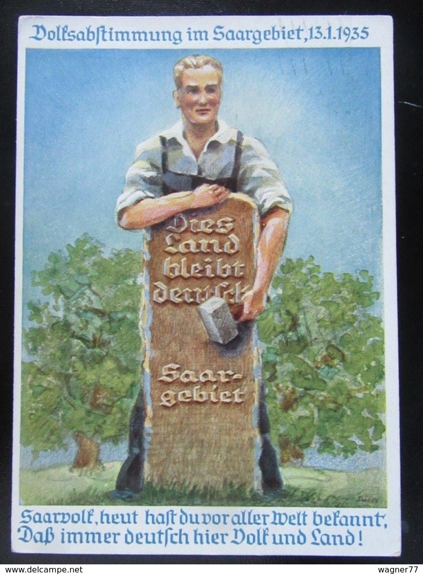 Postkarte Propaganda Saarabstimmung 1935 Saar - Storia Postale
