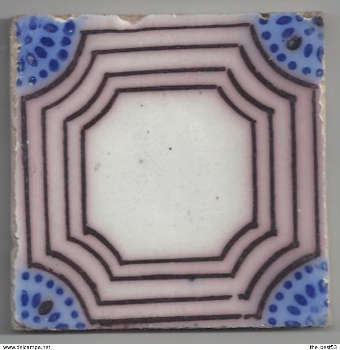 Carreau De Faience  - Fourmaintreaux Hornoy à  Desvres   -   Années 1843/1872 ?  -  11. X 11. Cm - Autres & Non Classés