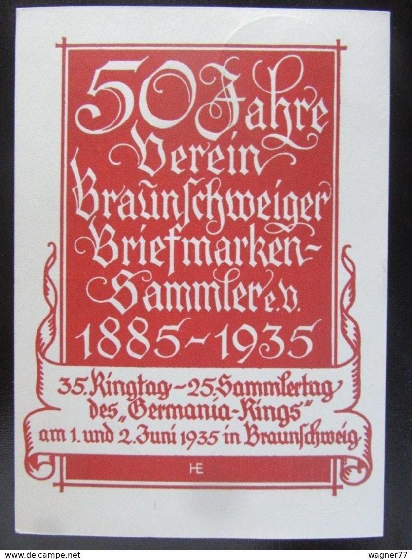 Postkarte Propaganda Briefmarken Braunschweig 1935 - Briefe U. Dokumente