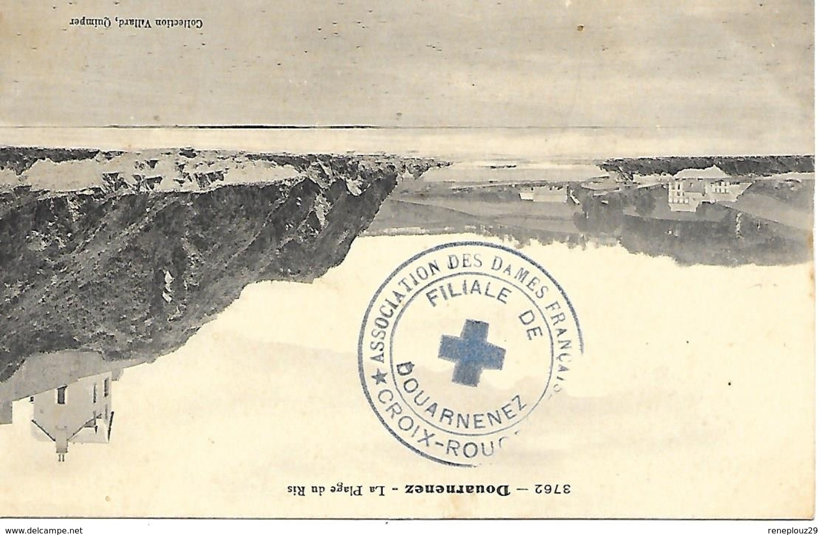 29-cachet Hôpital-Filiale De Douarnenez -Croix -rouge (HB N°11 Bis-Atelier De Broderie De Mme Pierre) Sur CP En 1914 - Guerre De 1914-18