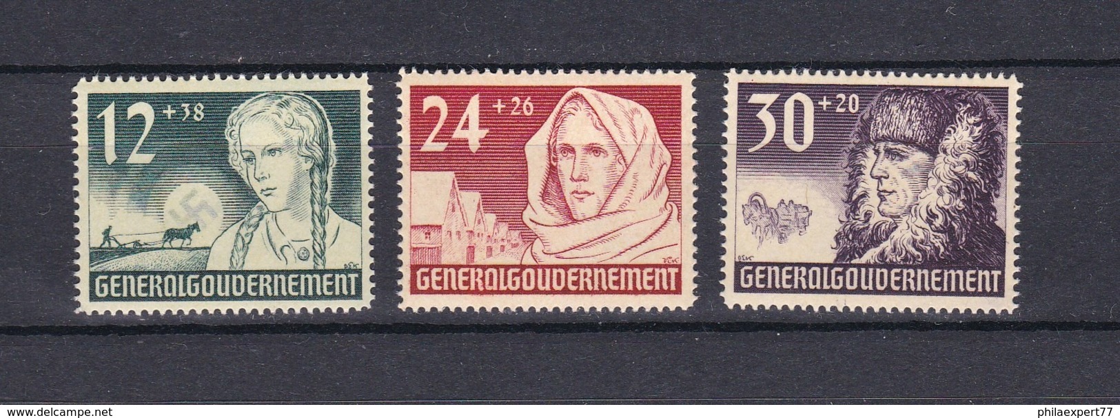 Generalgouverment - 1940 -  Michel Nr. 56/58 - Postfrisch - Ocupación 1938 – 45