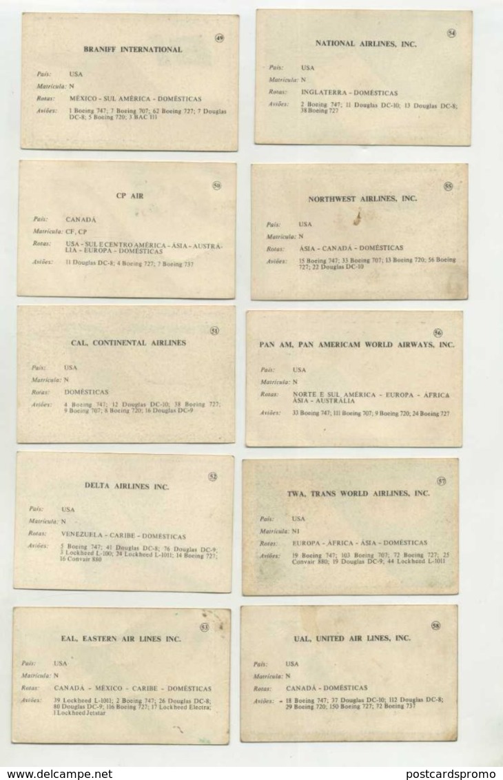 40 CARDS AVIATION COMPANIES  (8 Scans) - Other & Unclassified