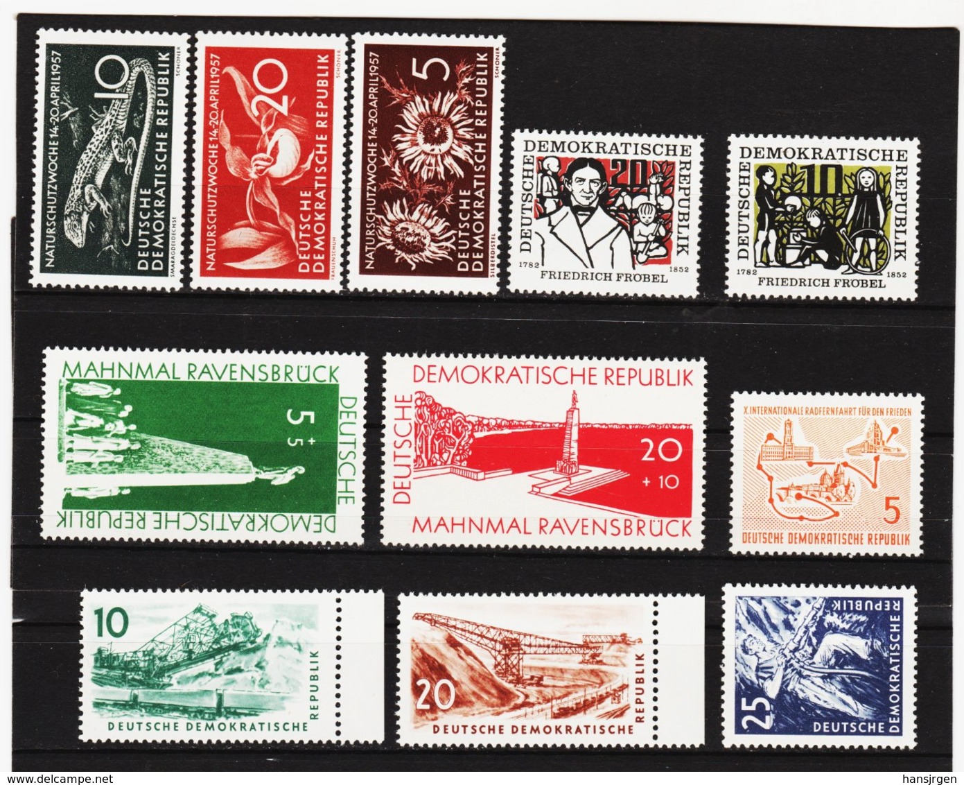 YZO777 DDR LOT 1957 MICHL Nr. 561/71 ** Postfrisch ZÄHNUNG SIEHE ABBILDUNG - Nuevos