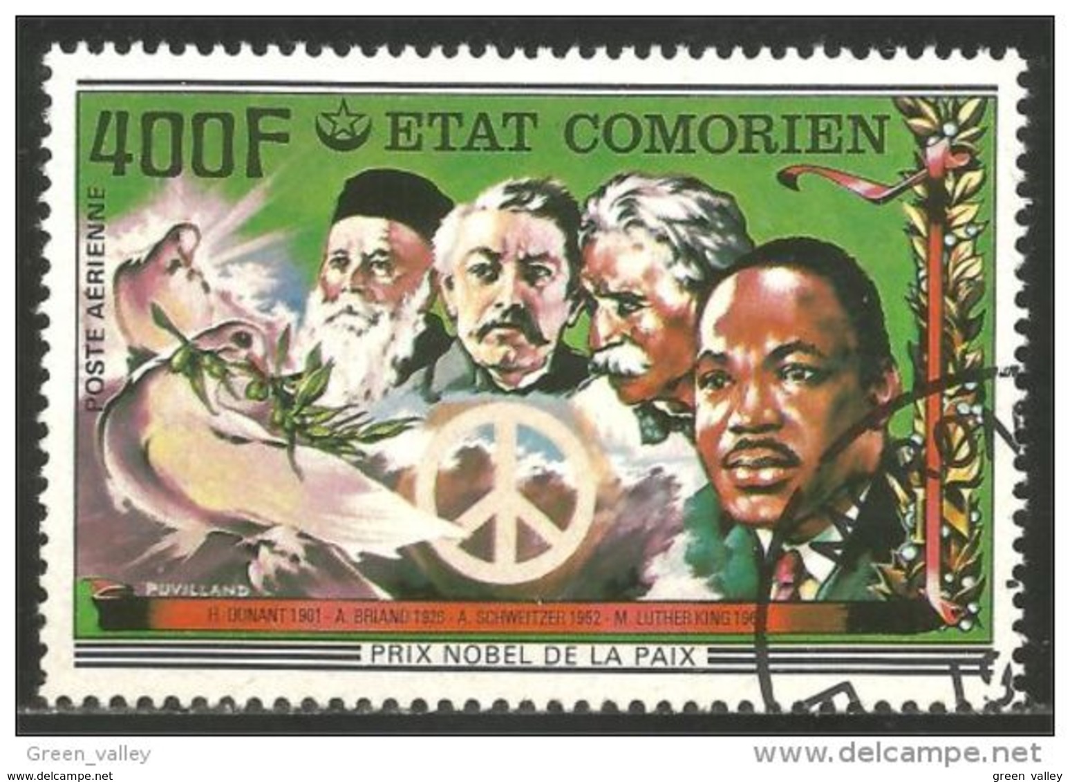 270 Comores Prix Nobel Prize Paix Peace (COM-69) - Nobel Prize Laureates