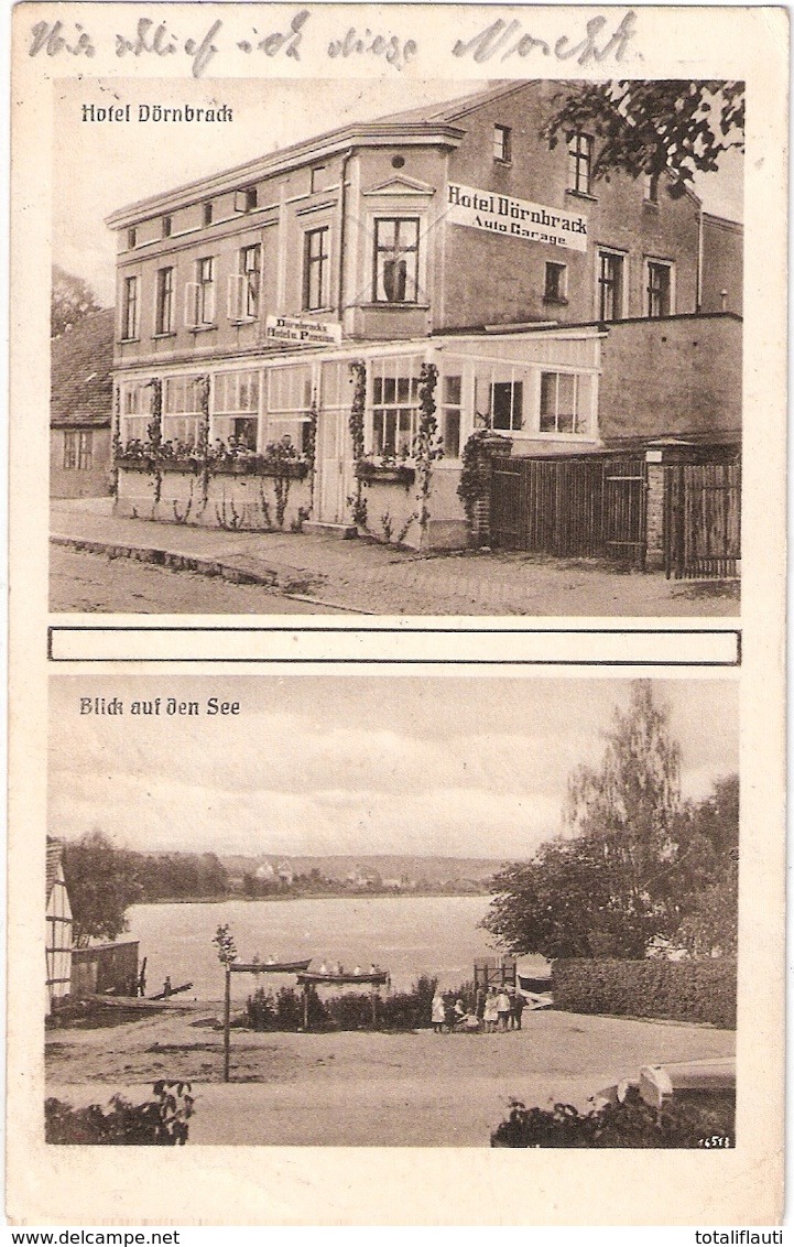 FELDBERG Mecklenburg Hotel Dörnbrack Blick Auf Den See Belebt Kinder 29.3.1928 Gelaufen Nach Heldrungen - Neubrandenburg