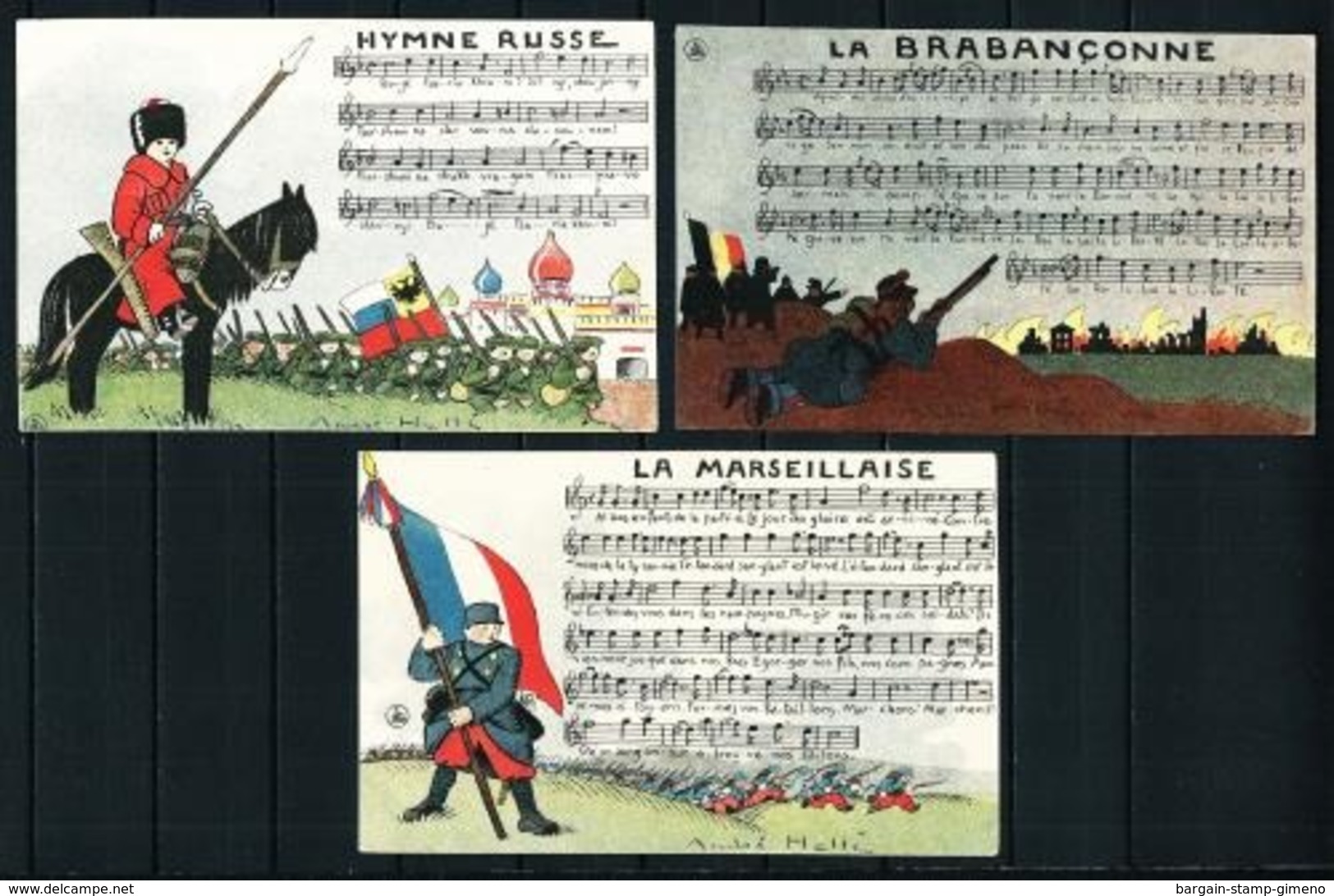 Francia LOTE (3 Tarjetas Postales) Año 1915 - Otros & Sin Clasificación