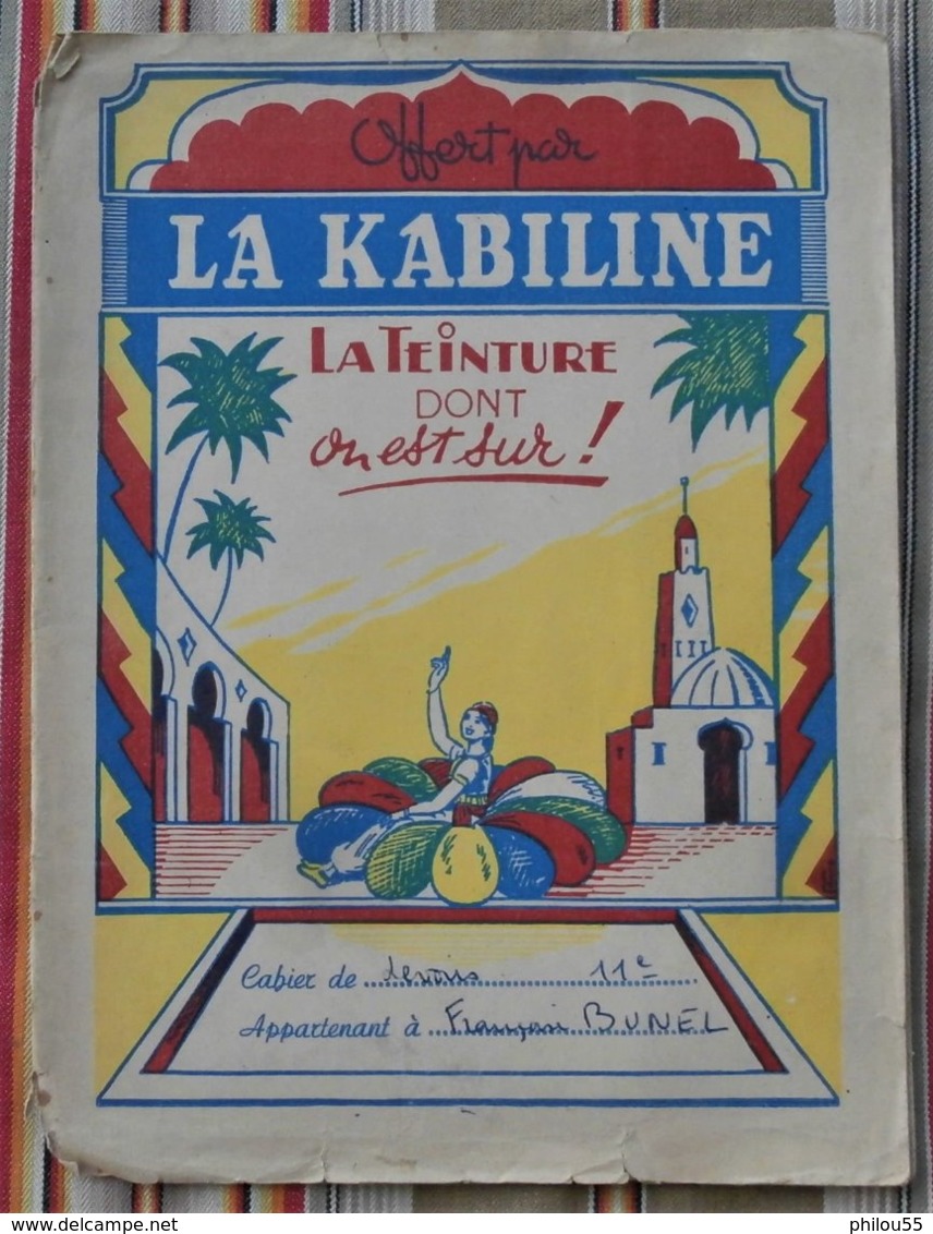 Ancien Protege Cahier D'Ecole LA KABILINE - Protège-cahiers