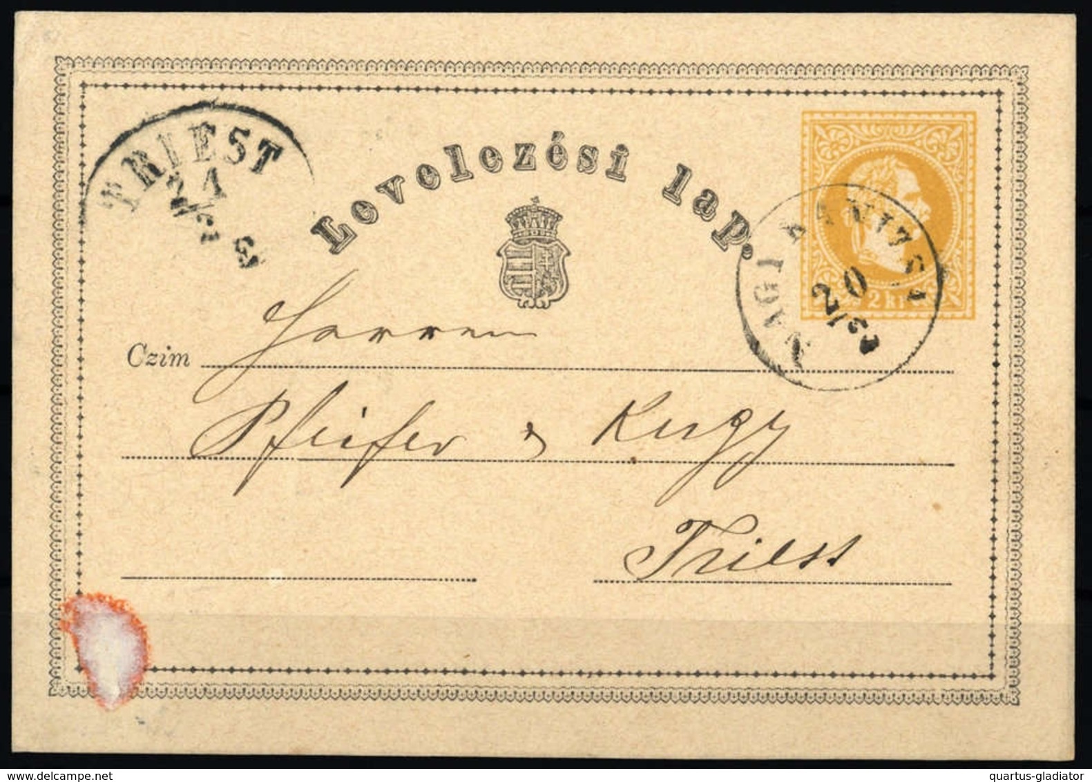 1869, Ungarn, P 2, Brief - Autres & Non Classés