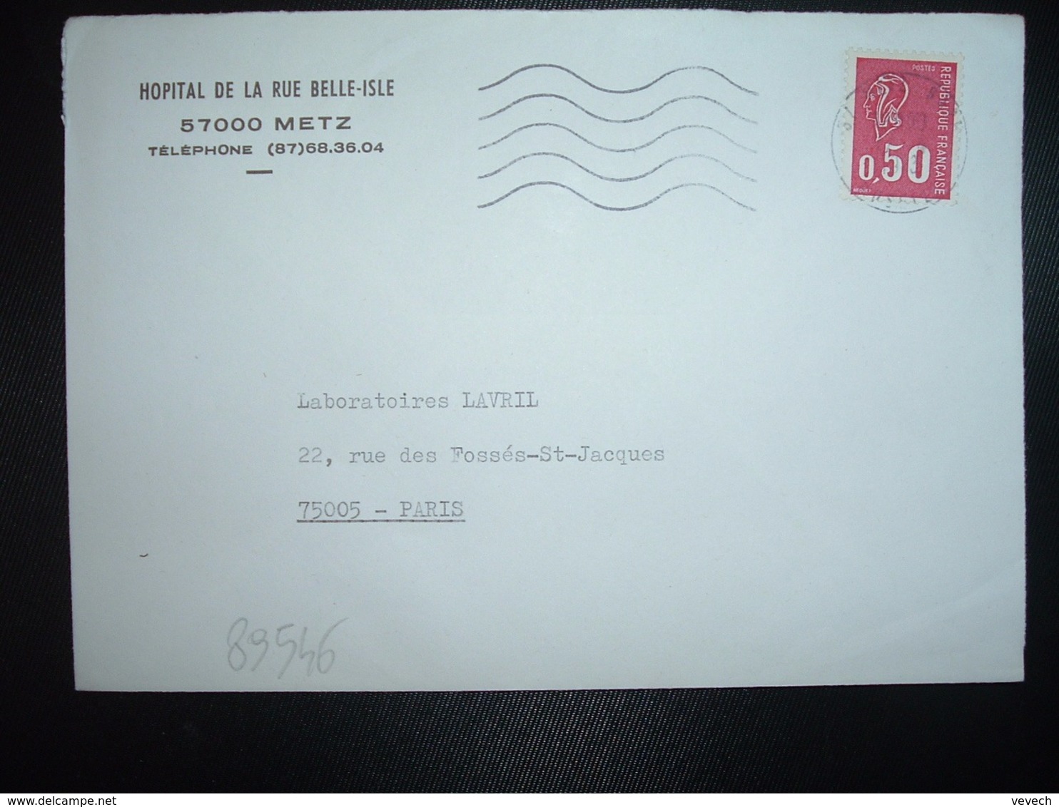 LETTRE TP M. DE BEQUET 0,50 OBL.MEC.17-4 1973 57 METZ GARE MOSELLE + HOPITAL DE LA RUE BELLE ISLE - Autres & Non Classés