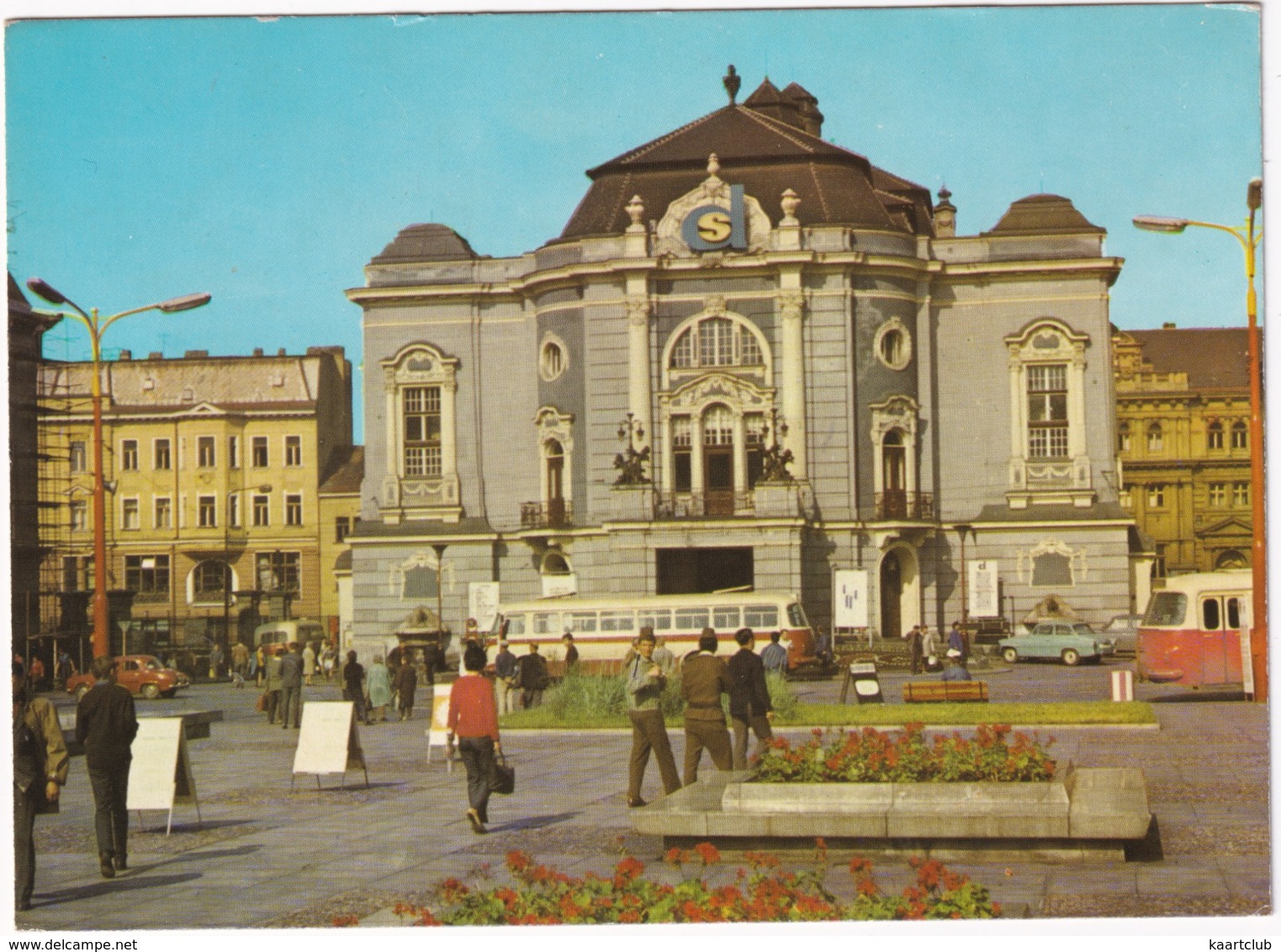 Usti Nad Labem: SKODA AUTOBUS, OCTAVIA, RENAULT DAUPHINE, TRAM - Opera And Ballet Theatre - (CSSR) - Toerisme