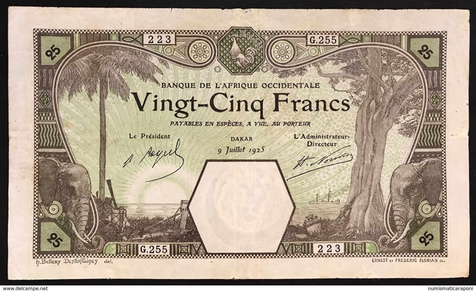 Africa Occidentale Francese,25 Francs 1925 KM#7Bb  LOTTO 2841 - Altri – Africa