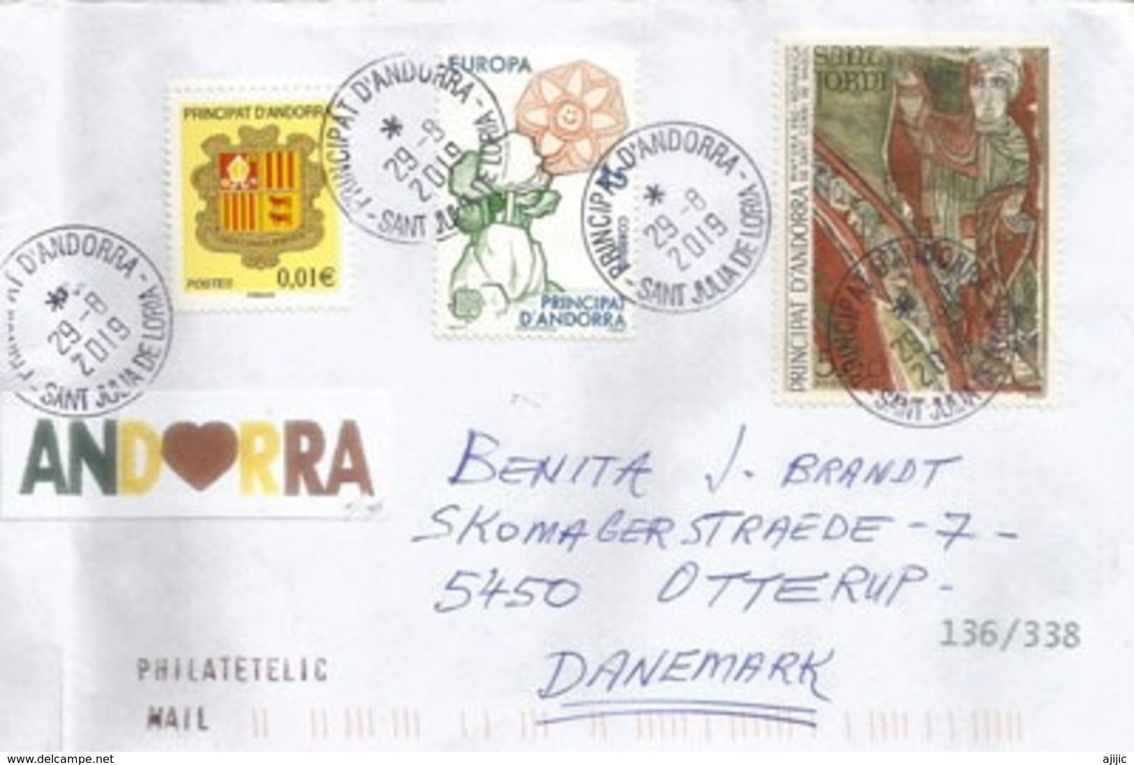 Belle Lettre Andorra (Sant Jordi De Sant Cerni De Nagol), Adressée Au Danemark - Covers & Documents