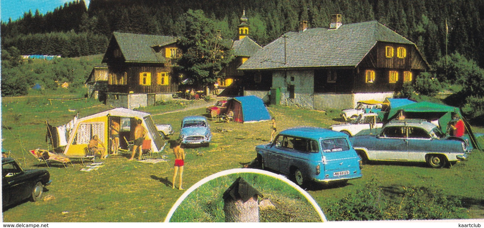 Sumava: SKODA 1202 COMBI, FORD TAUNUS 15M P1 - TENTES - Udoli Vydry - (CSSR) - Toerisme