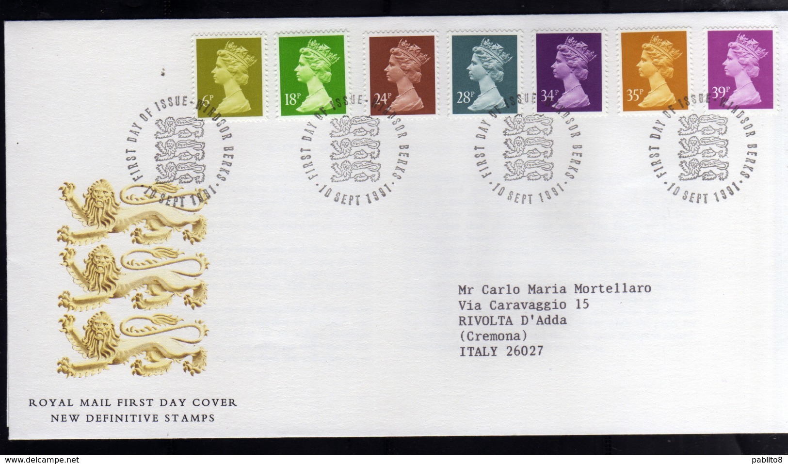 GREAT BRITAIN GRAN BRETAGNA 1991 DEFINITIVE STAMPS FDC FIRST DAY COVER - 1991-2000 Decimal Issues