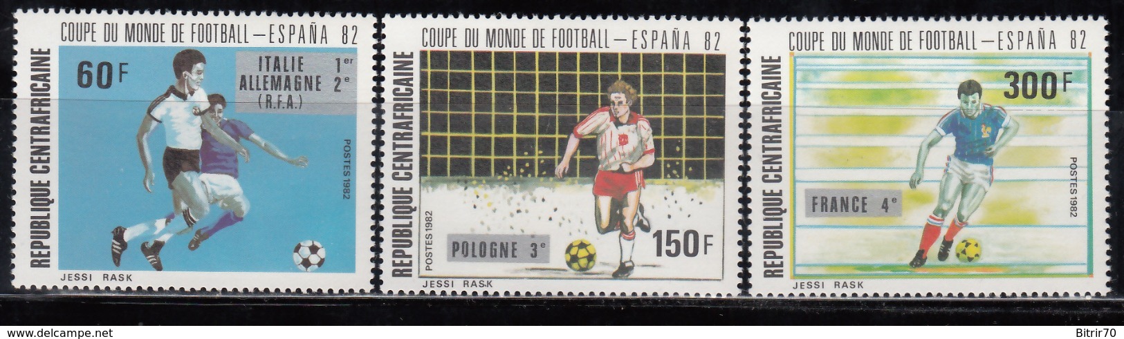 República Centroafricana, 1972  Yvert Nº 531 / 533   MNH, Copa Del Mundo De Futbol España 82 - Central African Republic