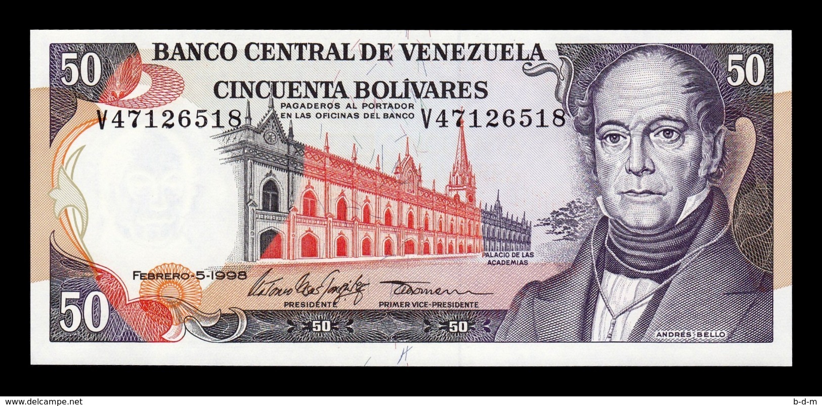 Venezuela 50 Bolivares 1998 Pick 65f SC UNC - Venezuela