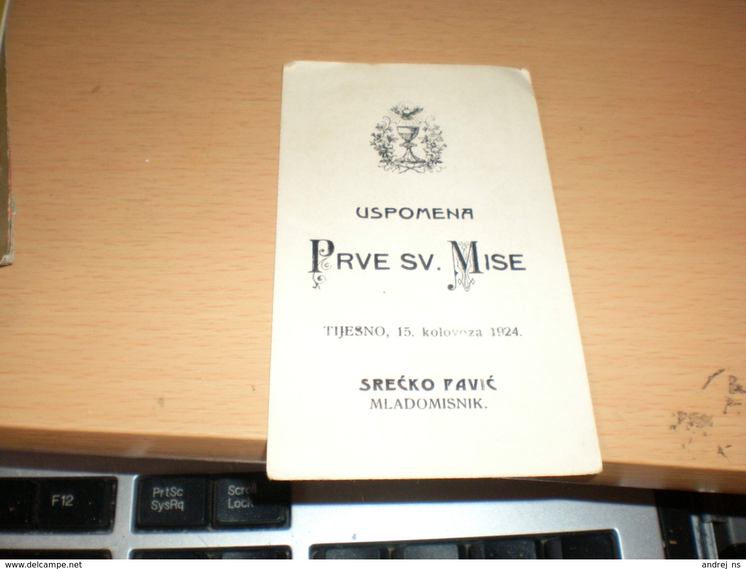 Uspomena Prve Sv Mise Tijesno 1924 Srecko Pavic Mladomisnik - Images Religieuses