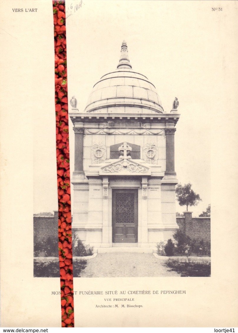 Foto  Photo - Bijlage Magazine Vers L'Art - Monument Funéraire Cimetière Pepinghem  Pepingen +- 1910 - Prenten & Gravure