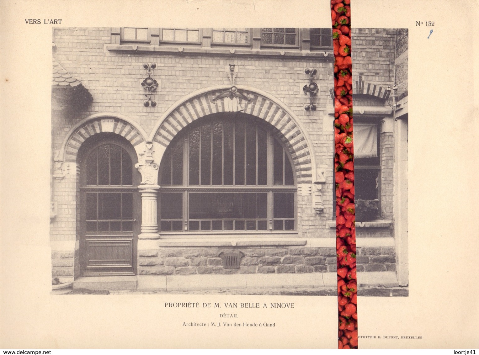 Foto  Photo - Bijlage Magazine Vers L'Art - Huis M. Van Belle Ninove - Architect Van Den Hende Gent +- 1910 - Prenten & Gravure