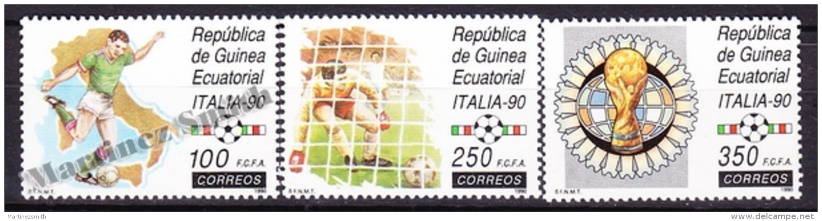 Equatorial Guinea -  Guinea Ecuatorial - Guinée Équatoriale 1990 Edifil 123- 125, FIFA World Cup Italy 90 - MNH - Guinea Ecuatorial