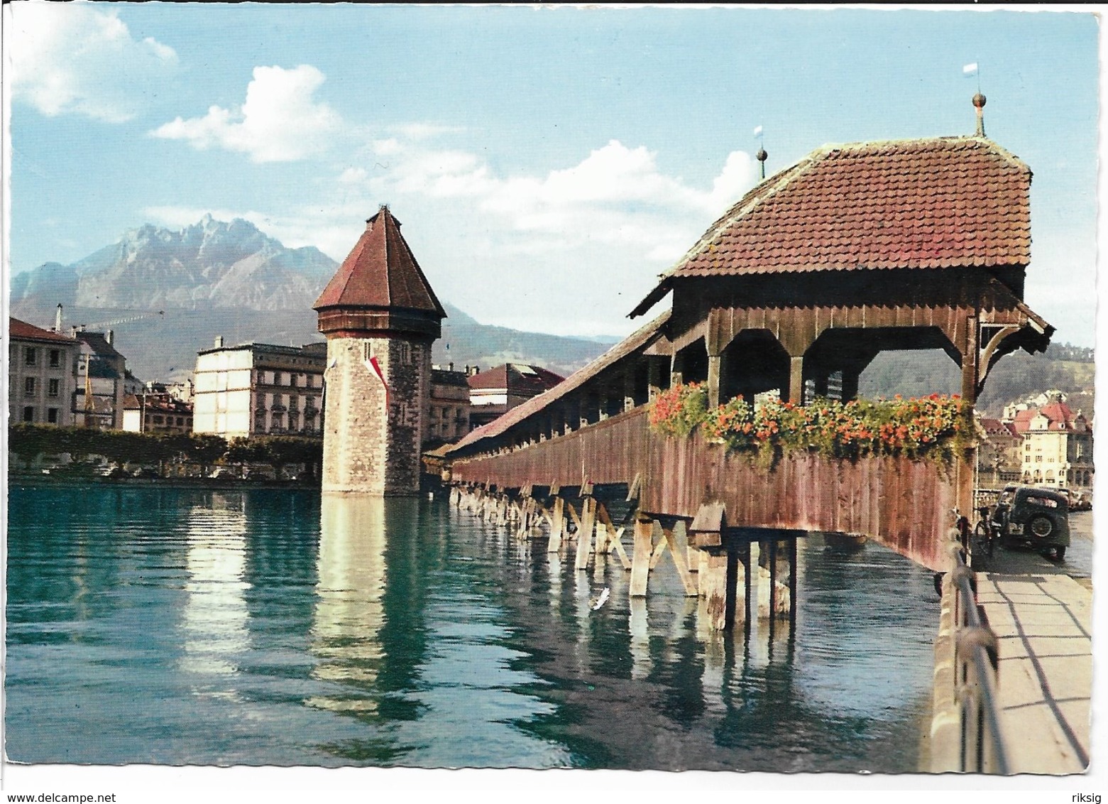 Kapellbrücke -  Bridge.  Luzern Switzerland.  B-3695 - Bridges